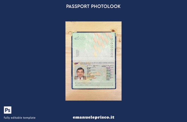 modello di aspetto fotografico del passaporto di Cipro in stile verificato